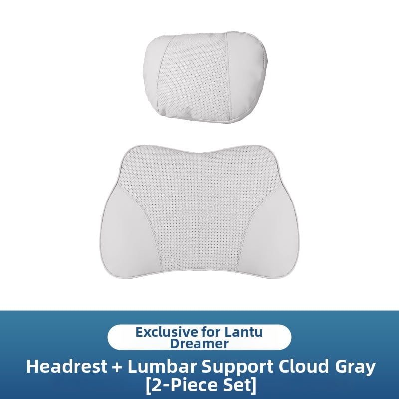 Auto galvas un kakla spilvens ar atmiņas putām, perforēta elpojoša pārklājuma no Nappa ādas, universāla pielietojums, muguras daļas atbalsts, iespēja pielāgot logotipu