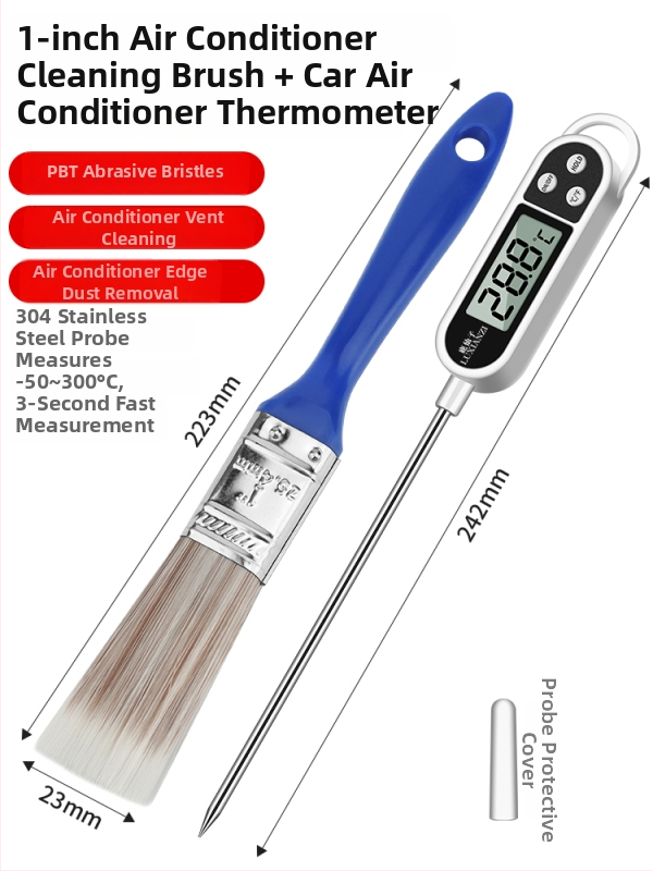 Automobiļu kondicioniera termometra detektors - digitālais temperatūras testers ar sondu gaisa izplūdei