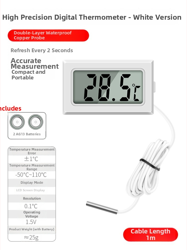 Automobiļu kondicioniera termometra detektors - digitālais temperatūras testers ar sondu gaisa izplūdei