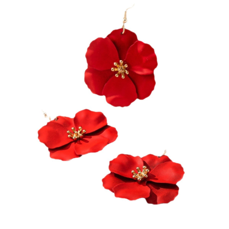 Fülbevaló és nyaklánc készlet – fém, keresztezett lánc, virágos növényi mintázat, hideg és távolságtartó stílus, 2025 nyár