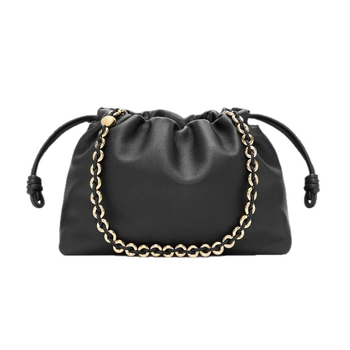 Torba za ramena s dizajnom oblaka, prirodna koža, prvi sloj kože, zatvaranje šnrom, pravokutni oblik