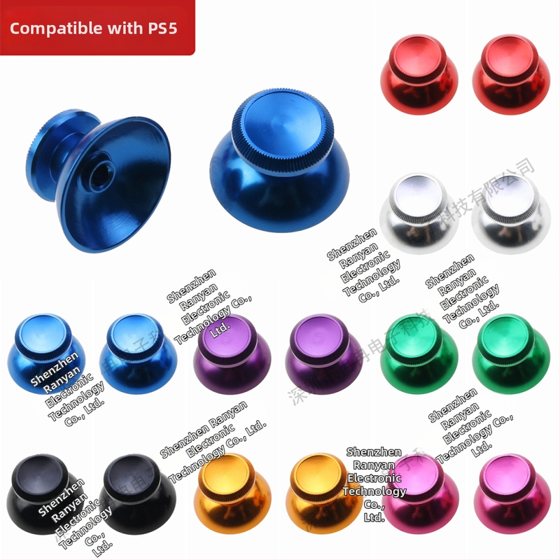 Kovové krytky joysticku s hubovou hlavou pre PS5/PS4/Xbox One, hliníková zliatina, 1 pár, hmotnosť 11 g
