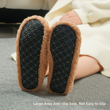 Вътрешни неплъзгащи се велурени подови чорапи за деца и възрастни, дебели зайча козина, къса тръба