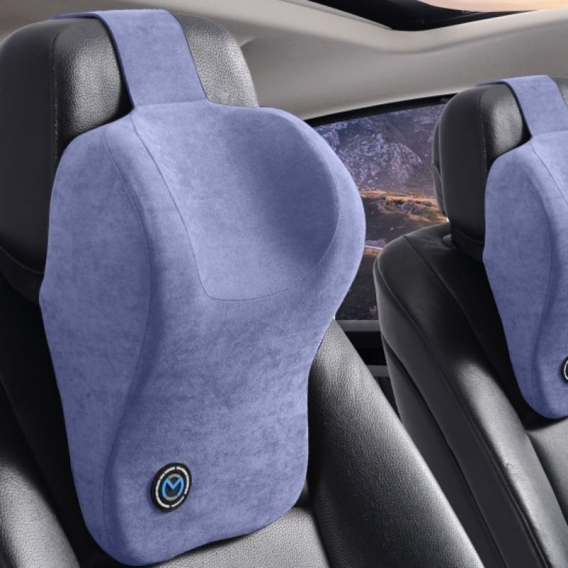 Automobiļu kakla spilvens ar atmiņas putām, karikatūru stilā, ārējā materiāla dabiskās šķiedras (atmiņas putas, dabiskas šķiedras ārējā materiāla, karikatūru stils, vasara, vispārējā automobiļu saderība)