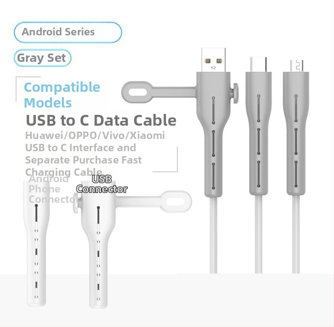 Datu kabeļa aizsardzības vāciņš CP0789 – Silikons, Kabelu vīnotājs mobilajiem tālruņiem