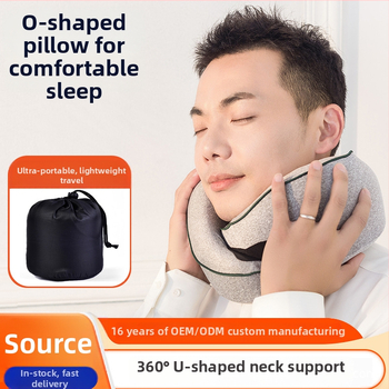 Atmiņas putu U formas ceļojumu kakla spilvens ar 100% kokvilnas pārklājumu, pārnēsājams, universāla saderība