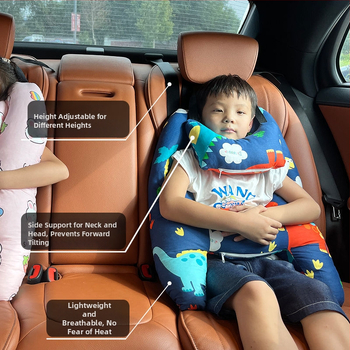 Automašīnas galvas balsts bērniem, garu ceļu spilvens, kakla atbalsts ar atmiņas putām, aizmugures sēdekļa spilvens