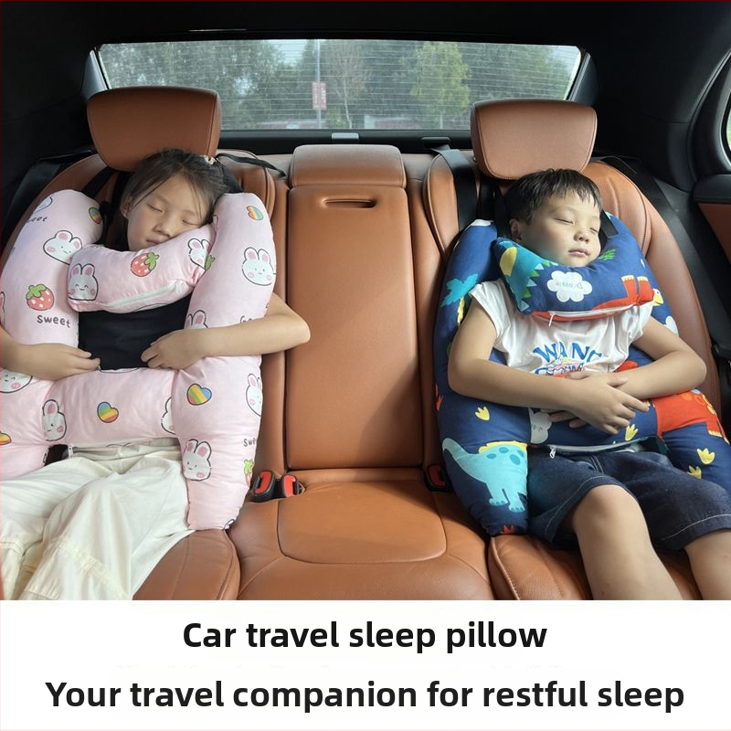 Automašīnas galvas balsts bērniem, garu ceļu spilvens, kakla atbalsts ar atmiņas putām, aizmugures sēdekļa spilvens
