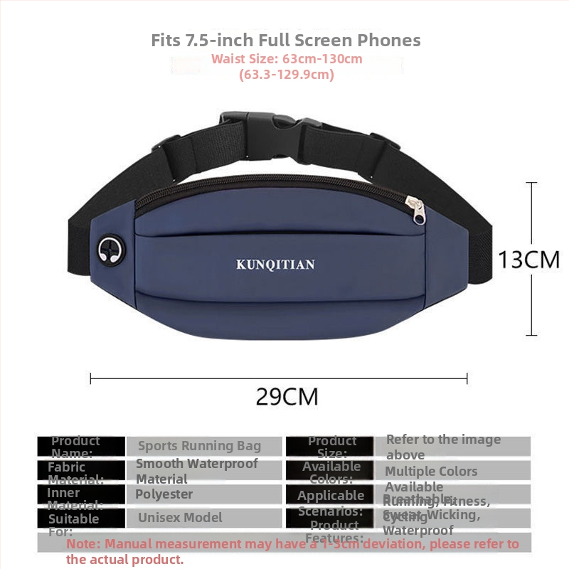 Pojasna torba – višefunkcionalna za sport i slobodno vrijeme, Stil: mix and match estetika, Materijal: poliester, Pogodno za rekreacijsko putovanje