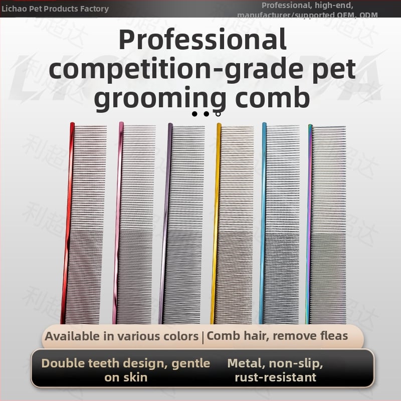 Li Chaoda Pieptene de îngrijire din cupru pentru animale de companie, pentru pisici și câini – îndepărtează părul liber