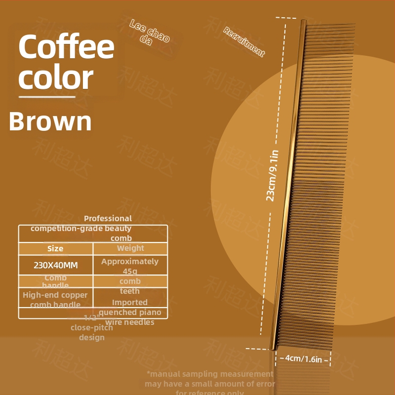 Li Chaoda Pieptene de îngrijire din cupru pentru animale de companie, pentru pisici și câini – îndepărtează părul liber