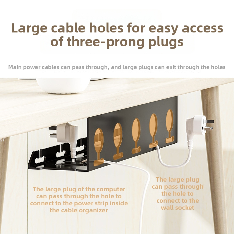 Pod stolom káblový organizér – Shell Stone, oceľ za studeného valcovania, jednoduchý navíjací mechanizmus, vhodný pre zásuvky a nabíjacie káble