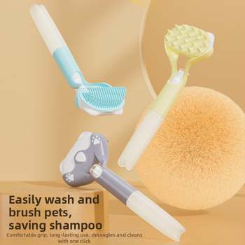 Pieptene pentru animale de companie cu sterilizare prin lumină albastră – perie cu pulverizator portabil pentru pisici și câini, instrument manual de pulverizare (Materiale: PP, gel de siliciu, PET; Greutate: 95 g; Lansat: 2022)