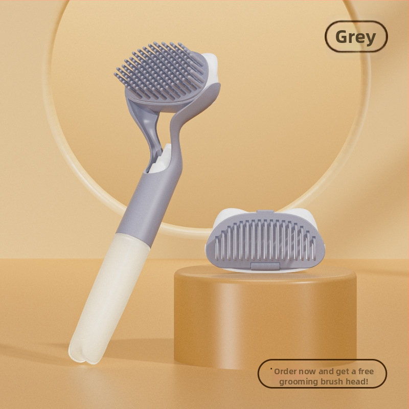 Pieptene pentru animale de companie cu sterilizare prin lumină albastră – perie cu pulverizator portabil pentru pisici și câini, instrument manual de pulverizare (Materiale: PP, gel de siliciu, PET; Greutate: 95 g; Lansat: 2022)