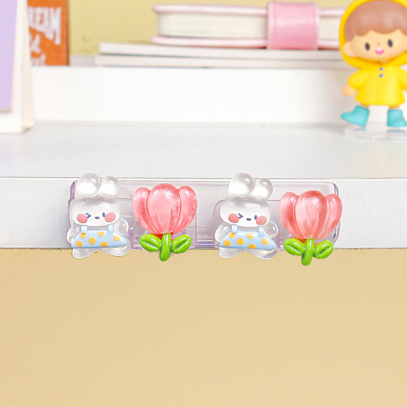 Datora galda kabelu organizētājs, jauks karikatūru stilā, uzglabāšanas turētājs uzlādes un datu kabeliem