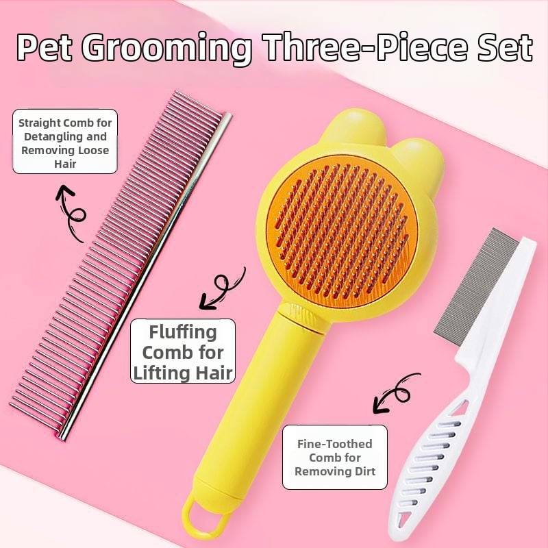 Pieptene din oțel inoxidabil, în formă de animal, pentru pisici cu păr lung – Shepherd Spirit