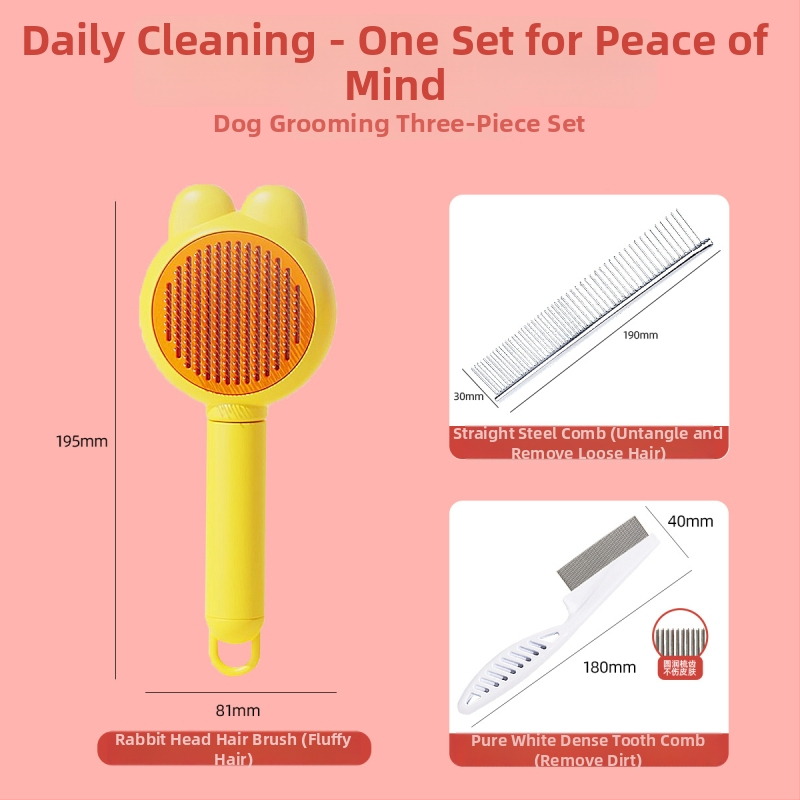 Pieptene din oțel inoxidabil, în formă de animal, pentru pisici cu păr lung – Shepherd Spirit