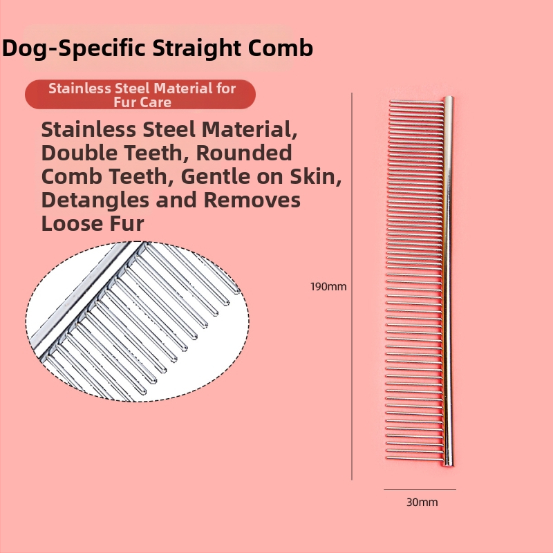Pieptene din oțel inoxidabil, în formă de animal, pentru pisici cu păr lung – Shepherd Spirit
