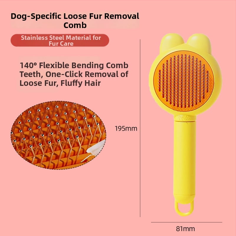 Pieptene din oțel inoxidabil, în formă de animal, pentru pisici cu păr lung – Shepherd Spirit