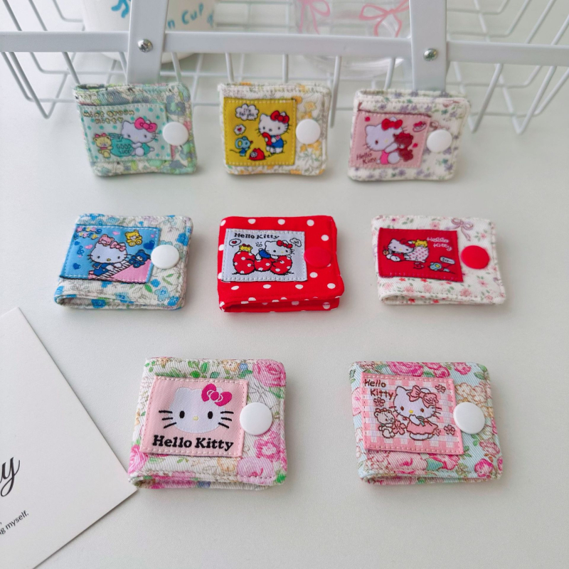 Hello Kitty kabelu organizatora klips, mazais modelis, vienkāršs vīšanas mehānisms, kokvilna, saderīgs ar datu kabeliem un austiņu kabeliem