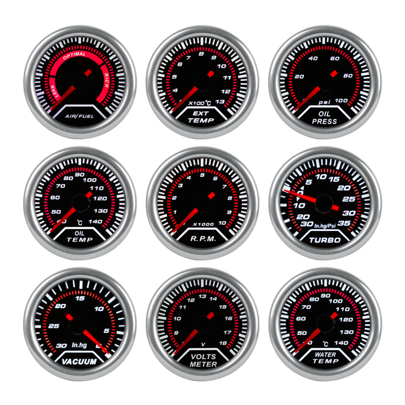 Hengyao automobilni instrument – 12V plastični boost mjerač s PSI, temperaturom vode, temperaturom ulja, tlak zraka i goriva, voltmetar