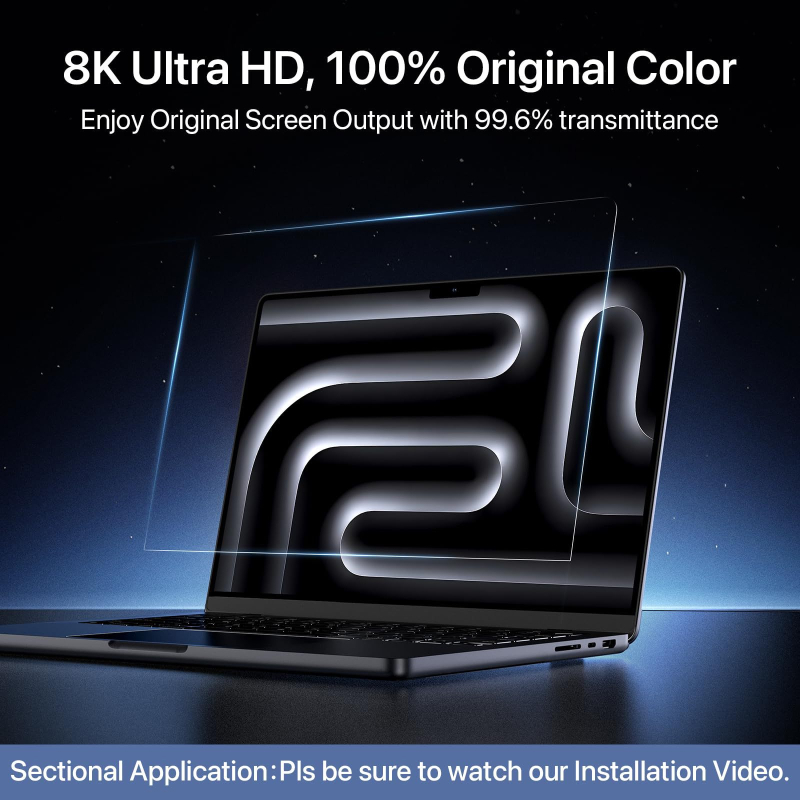 MacBook филм за защита на екрана с антиотразително покритие, HD яснота, електроплатово покритие, съвместим с MacBook Air и Pro