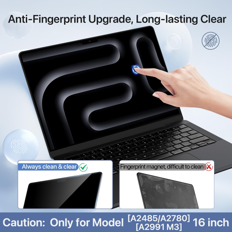 MacBook филм за защита на екрана с антиотразително покритие, HD яснота, електроплатово покритие, съвместим с MacBook Air и Pro