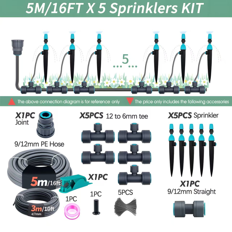 Odes set raspršivača za kapljično navodnjavanje – podesivi brzi spojnik, automatsko navodnjavanje, POM materijal, mikro navodnjivački upravljač