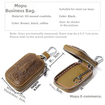 Τσάντα Κλειδιών PU με επένδυση από δέρμα βοδιού, στυλ μίνιμαλ πολυτελείας, unisex, για οικιακή αποθήκευση