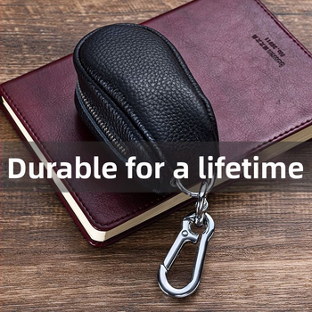 Θήκη κλειδιών με μεγάλη χωρητικότητα, PU εξωτερικό, επένδυση από δέρμα βοοειδών, πολυλειτουργική θήκη κλειδιών αυτοκινήτου