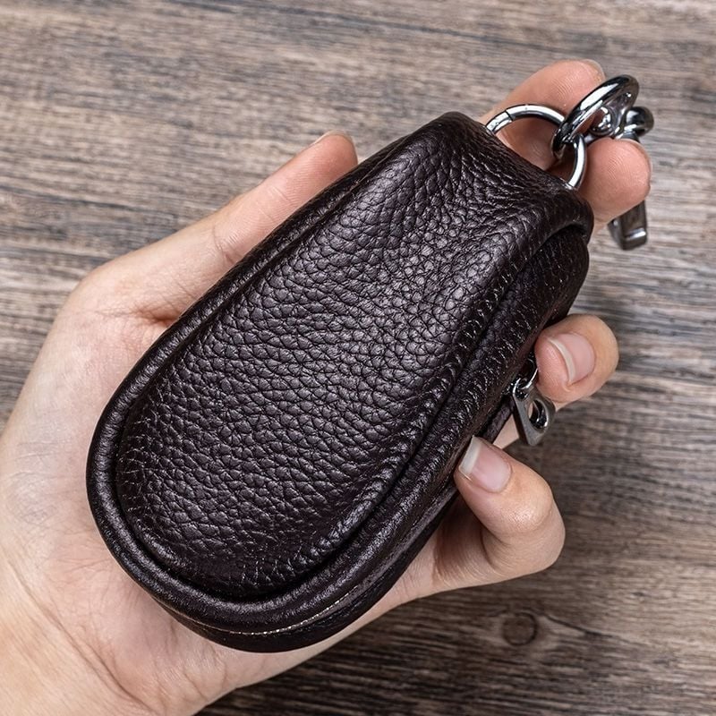 Θήκη κλειδιών με μεγάλη χωρητικότητα, PU εξωτερικό, επένδυση από δέρμα βοοειδών, πολυλειτουργική θήκη κλειδιών αυτοκινήτου