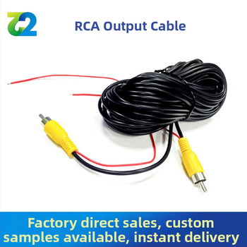 Automobilový videopredĺžovací kábel so zvukom a cúvacou kamerou, PVC plášť, RoHS certifikovaný, značka Two or two, kompatibilný so zvukom a videom.