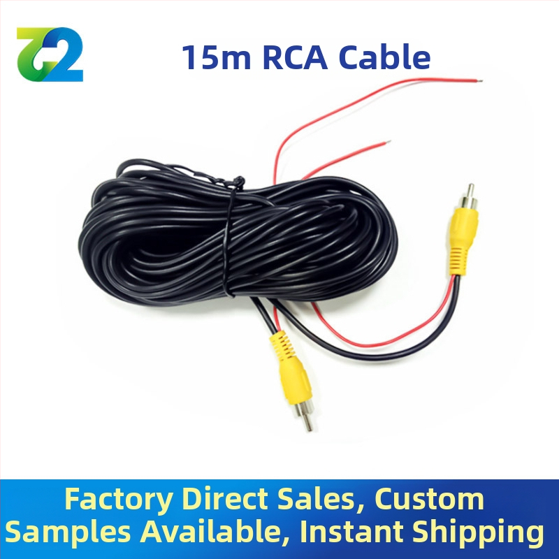 Automobilový videopredĺžovací kábel so zvukom a cúvacou kamerou, PVC plášť, RoHS certifikovaný, značka Two or two, kompatibilný so zvukom a videom.