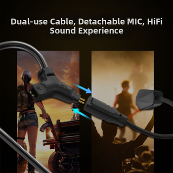 CVJ Hato cablu pentru căști de gaming, mufe înlocuibile 3.5mm și Type-C, nucleu din cupru placat cu argint, cupru fără oxigen, lungime 1,5 m, distorsiune 0,1%