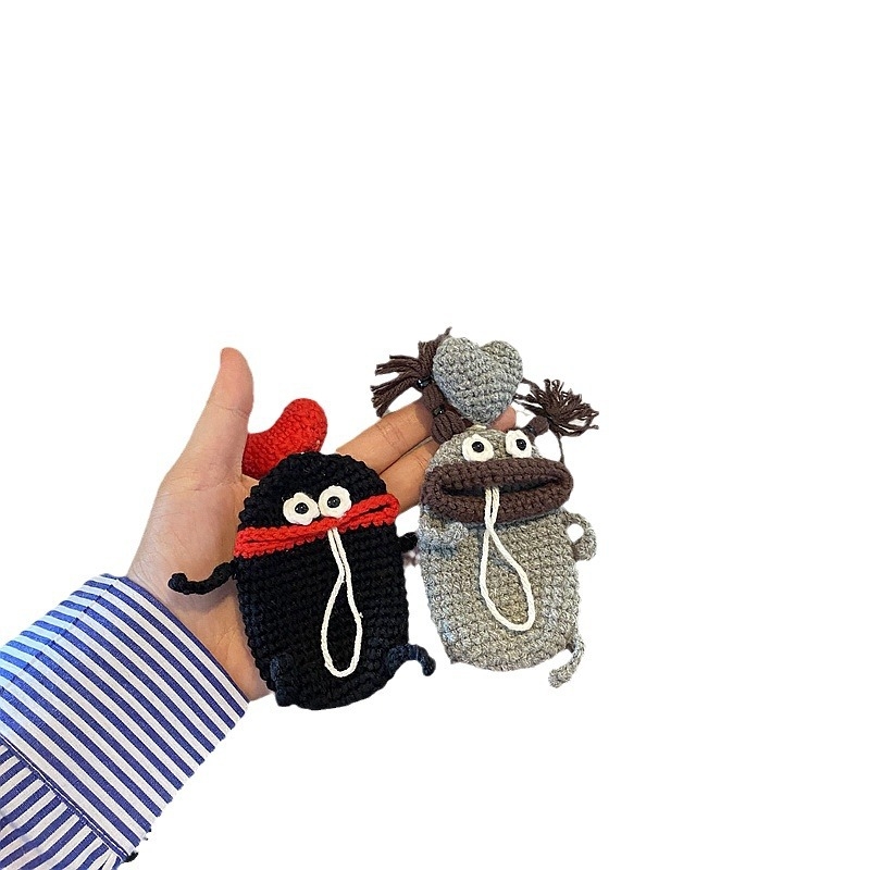 Unisex futrola za automobilni ključ, ručno pletena od vune, anime uzorak, ulični stil, ručna izrada