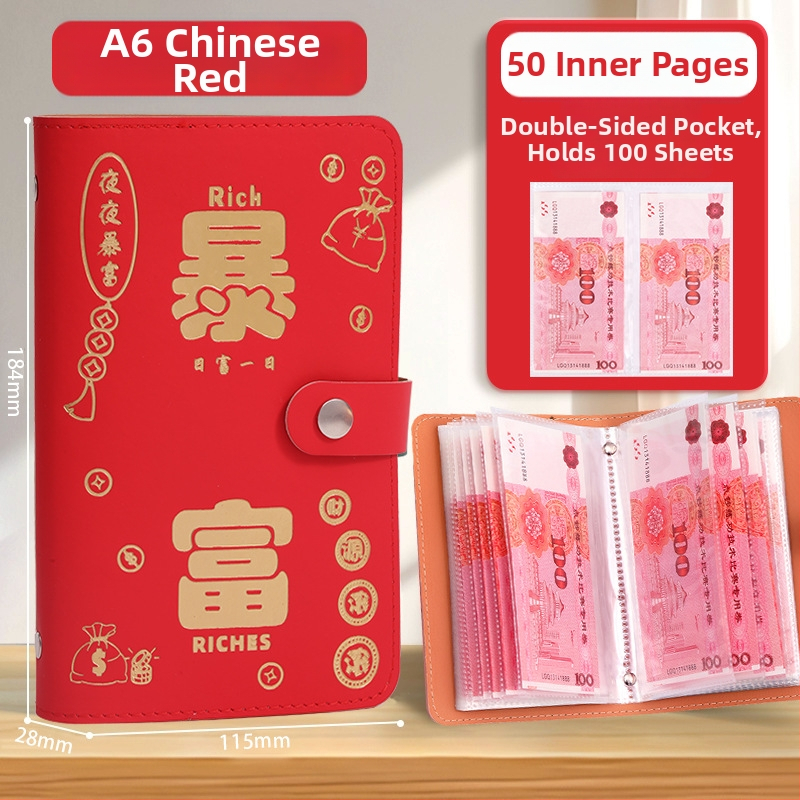 Bankas kontu grāmatu turētājs ar paroles slēdzeni – mākslīgā āda, kontu grāmatu un čekiem, modelis Cd dj, zīmols Full chain, produkta kods Get rich money book