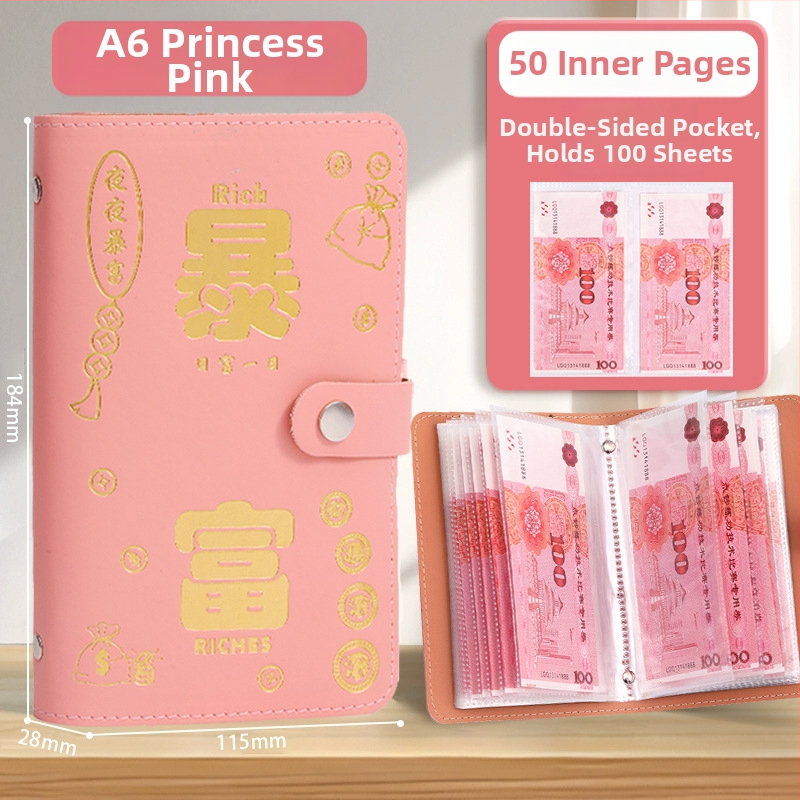 Bankas kontu grāmatu turētājs ar paroles slēdzeni – mākslīgā āda, kontu grāmatu un čekiem, modelis Cd dj, zīmols Full chain, produkta kods Get rich money book