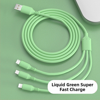 Kötött 66W USB gyorstöltő kábel, 1–3 kimenet, Huawei és Apple eszközökhöz