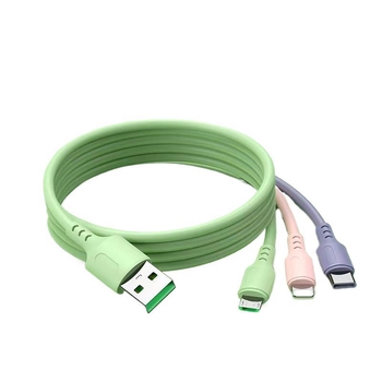 Kötött 66W USB gyorstöltő kábel, 1–3 kimenet, Huawei és Apple eszközökhöz