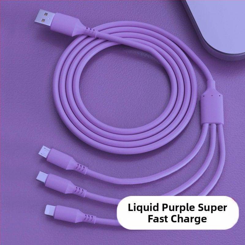 Kötött 66W USB gyorstöltő kábel, 1–3 kimenet, Huawei és Apple eszközökhöz