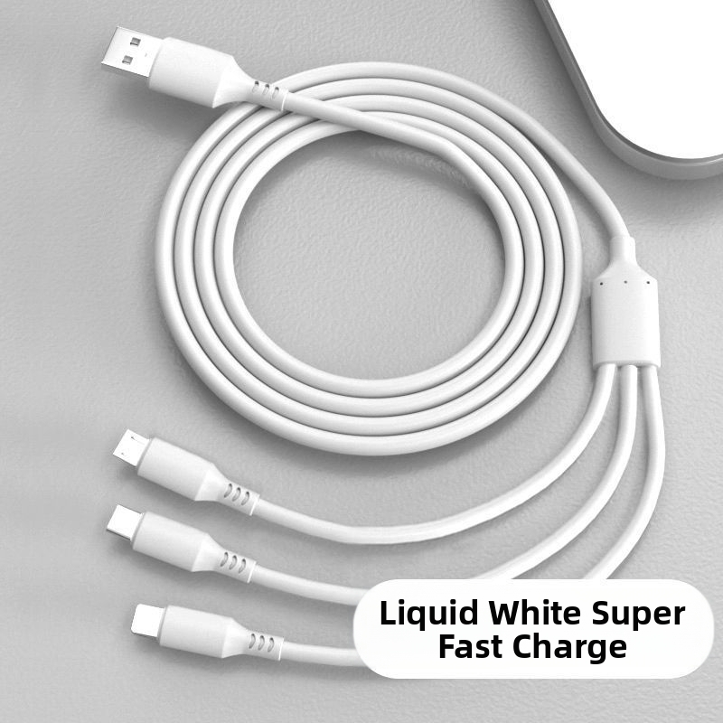 Kötött 66W USB gyorstöltő kábel, 1–3 kimenet, Huawei és Apple eszközökhöz