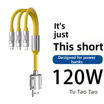 120W ātrās uzlādes Power Bank datu kabelis, saderīgs ar Apple, Huawei, Oppo, Xiaomi, Vivo