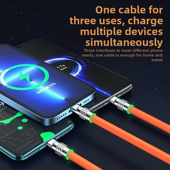 120W ātrās uzlādes Power Bank datu kabelis, saderīgs ar Apple, Huawei, Oppo, Xiaomi, Vivo