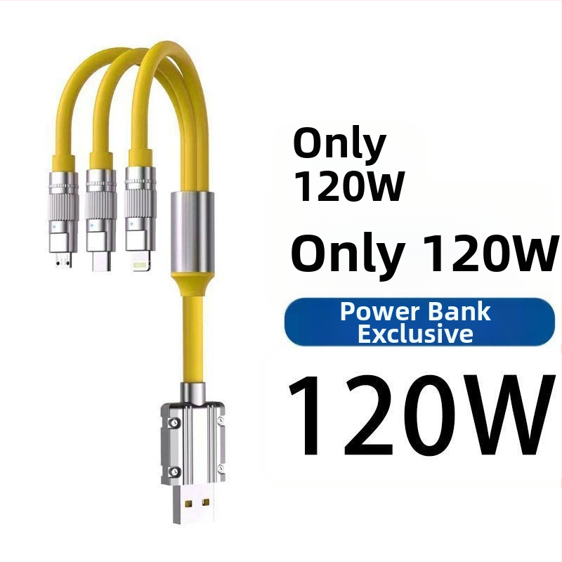 120W ātrās uzlādes Power Bank datu kabelis, saderīgs ar Apple, Huawei, Oppo, Xiaomi, Vivo