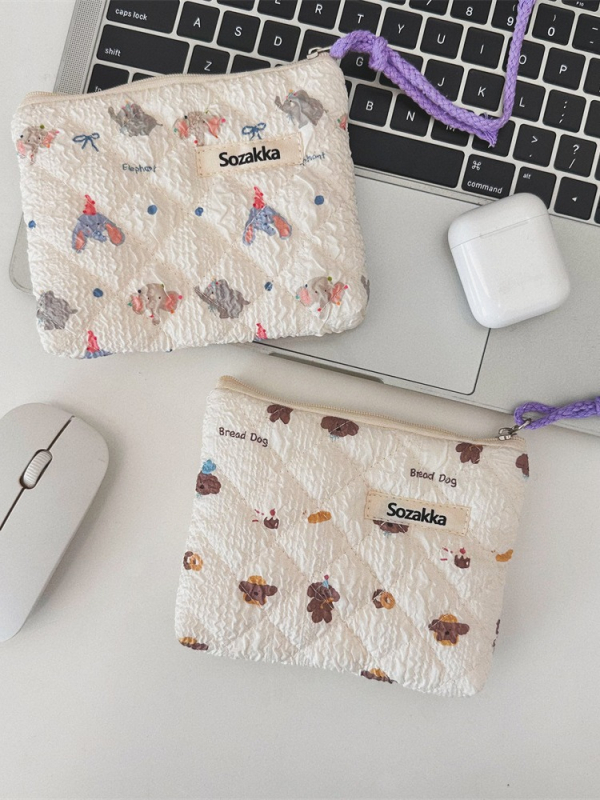 Памучна флорална чанта за съхранение с поплин подплата, за ежедневна употреба, аниме модел, за жени