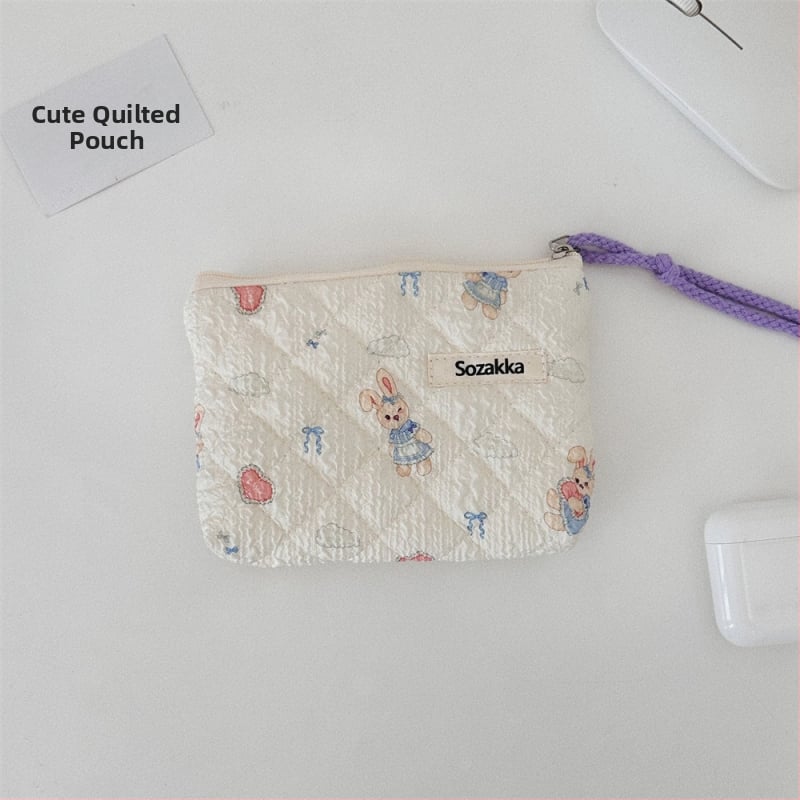 Памучна флорална чанта за съхранение с поплин подплата, за ежедневна употреба, аниме модел, за жени