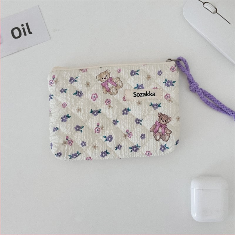 Памучна флорална чанта за съхранение с поплин подплата, за ежедневна употреба, аниме модел, за жени