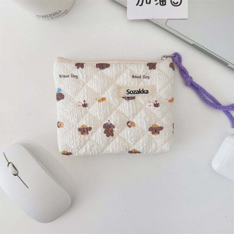 Памучна флорална чанта за съхранение с поплин подплата, за ежедневна употреба, аниме модел, за жени