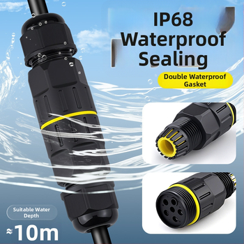 Ūdensizturīgs terminālo bloku adapters rūpnieciskai ārējai lietošanai, izturīgs pret augstām temperatūrām (savienojums: sprādze)