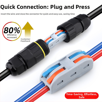 Ūdensizturīgs terminālo bloku adapters rūpnieciskai ārējai lietošanai, izturīgs pret augstām temperatūrām (savienojums: sprādze)